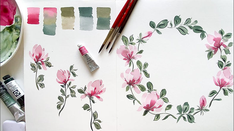 Skillshare Class | Learn To Paint Loose Watercolour Magnolias